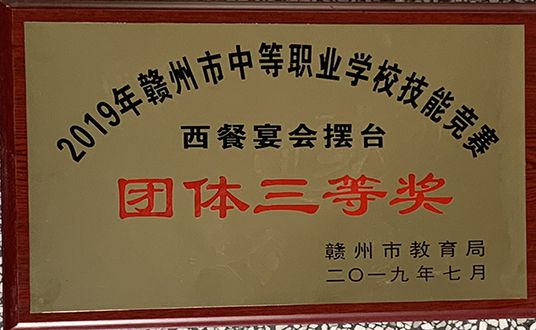2019年西餐宴会摆台团体三等奖