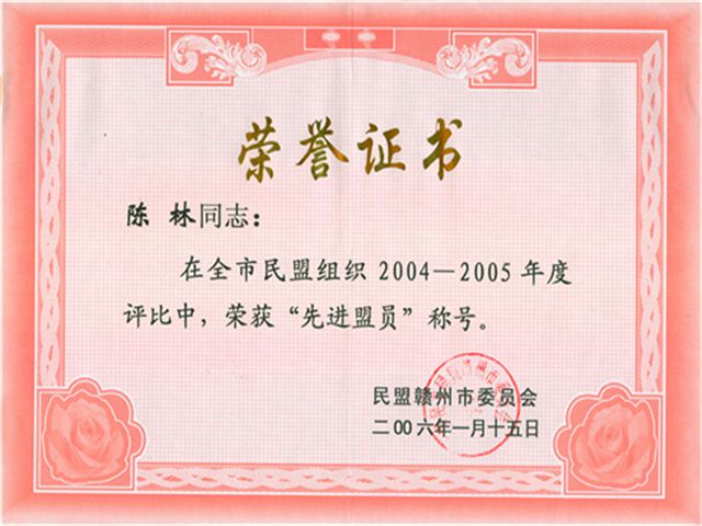 先进盟员称号200601