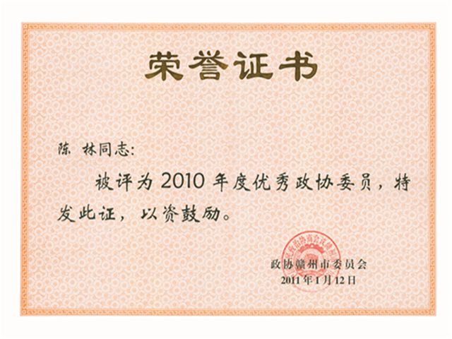 优秀政协委员201101