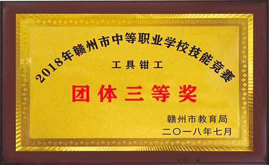 2018年工具钳工团体三等奖