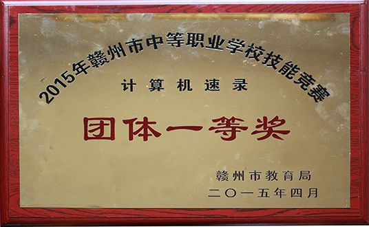 2015年计算机速录团体一等奖